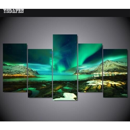 HD Printed Painting Canvas Printing Aurora painting Room decor print poster picture canvas Framed Art HG-016