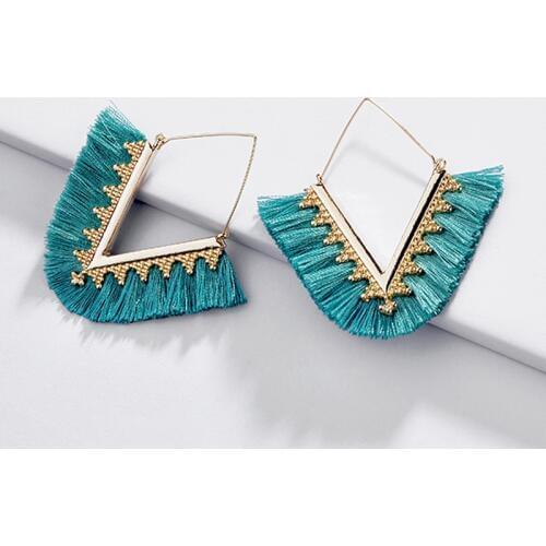HOCOLE Boho Long Tassel Earring womens jewelry 2019 big/Vintage earrings Geometric Female Fringe Drop Earrings christmas Gift