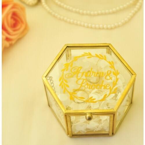 Personalized Wedding Ring Box Bearer Geometric box Engagement Ring Box Glass Ring Pillow Box Proposal Holder