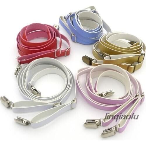 Faux leather retro straps PU leather suspenders, Y-shaped three-fold fresh strap