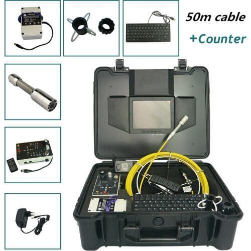 Pipe Sewer Drain Inspection Camera CCTV pipeline video camera waterproof Underwater 50m Fiberglas Cable chimney endoscope camera