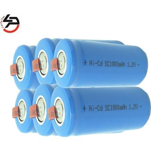 Laipuduo 6pcs SC Rechargeable batteries 1.2v 1800mah SC power bank SC accumulator SUB C battery