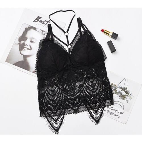 OIONINOS Summer Women Camisole Push Up Wireless Lace Bralette Top Women Lace Embroidered Underwear