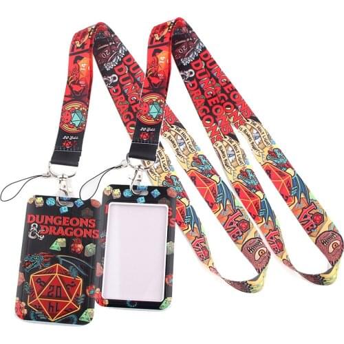 LT91 New Game Dragon Lanyard Credit Card ID Badge Holder Key Ring Student Women Travel Bank Bus Business Card Cover Keychain