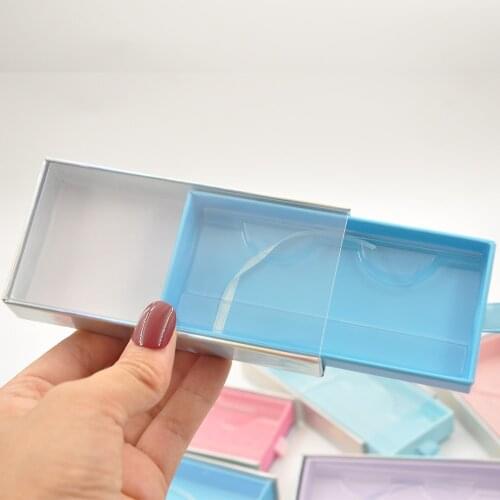 Wholesale False Eyelash Packaging Box Lash Drawer Paper Boxes Faux Cils 25mm Mink Eyelashes Cosmetic Case