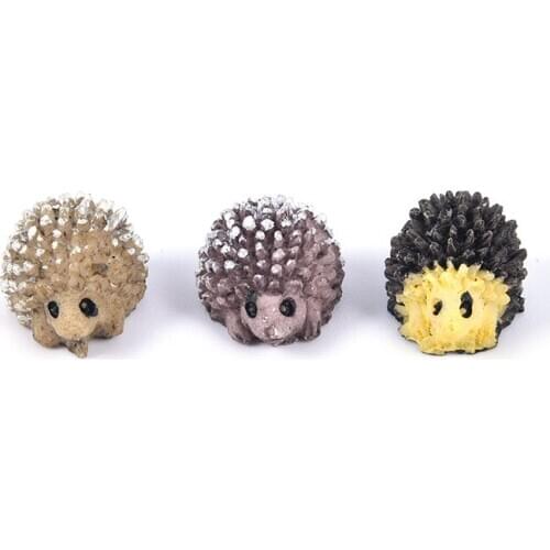 10pcs Miniature Figures Decorative Mini Hedgehog Mini Fairy Garden Animals Moss Micro-landscape Ornaments Resin Baby Toy