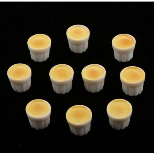 Dolls House Miniature 10pcs Simulation Puddings Resin Dessert Food 14mm