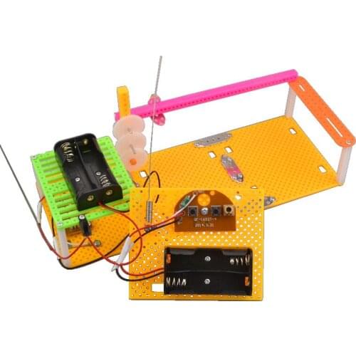 Remote control road gate model road gate lever lift gate DIY childrens science and technology small production small invention