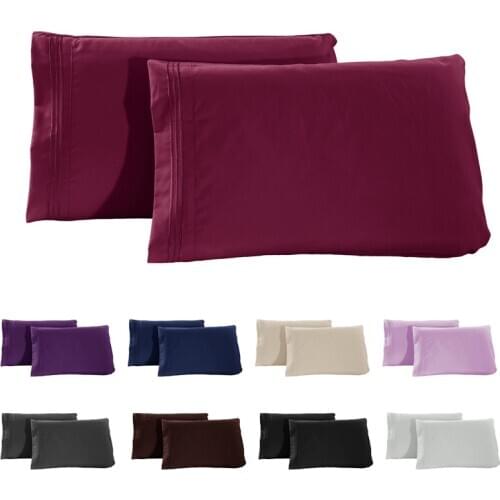 2pcs/set 50*70cm/50*101cm Rectangle Polyester Fabric Pillow Cases For Home/Hotel Pillowcases Solid Color Pillow Covers