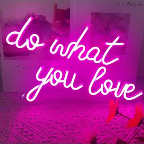 Do What You Love Neon light Sign for Wall Decor with Dimmable Reusable Neon for Holiday Birthday Party Wedding Engagement Party