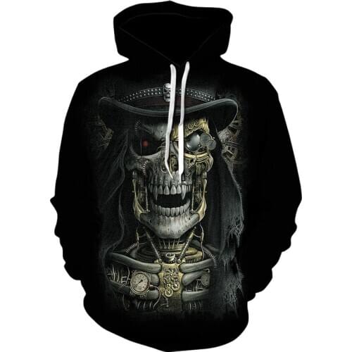 New spring/fall hip-hop hoodies for men and women, 3D high quality printed skull hoodies for Halloween 2020