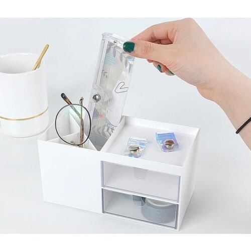 Makeup Drawer Organizer Plastic Jewelry Holder Cosmetic Brush Storage Box Large Capacity Makeup Box Pen Office Supply Organizer