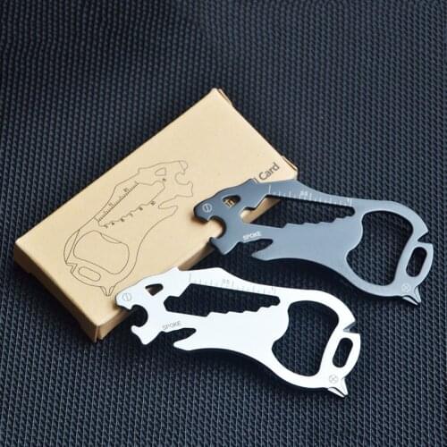 Bottle Opener Hand Tool Multifunctional Tool EDC Tiger Mini Tool Card Key chain Mini Tools Screwdriver Phone Handle Repair Tool