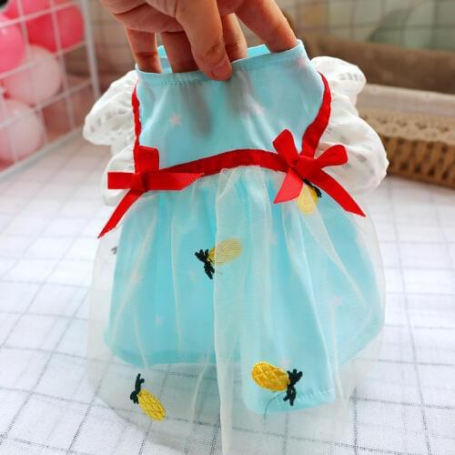 Bowknot Dog Dress Summer Cat Dog Clothes Puppy Princess Skirt Yorkshire Poodle Bichon Pomeranian Schnauzer Dog Clothing Apparel