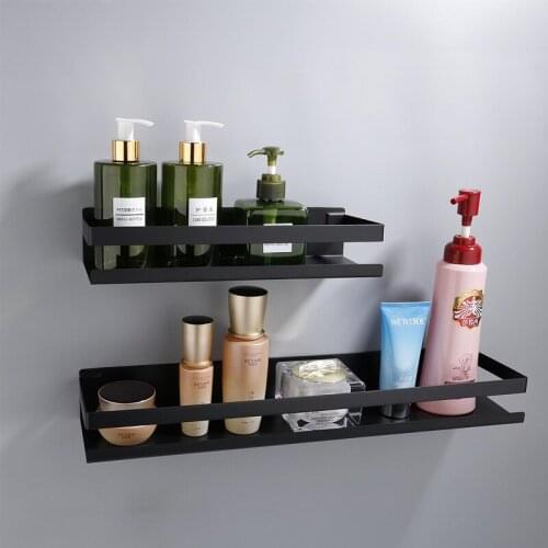 Bathroom Shelves Black/Silver Stainless Steel Shower Rack Corner Shelf Square Wall Mounted Storage Organizer Rack Shampoo Rack