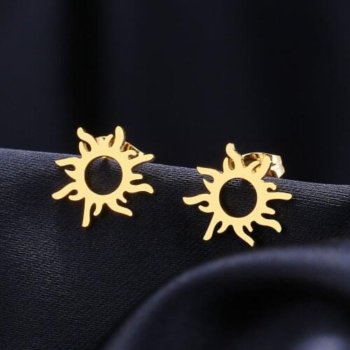 Stainless Steel Earrings Sun Totem Fashion Stud Earrings Classic Simple Earrings For Women 2021 Jewelry Wedding Party Gifts