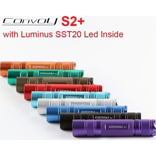Flashlight Convoy S2 Plus with Luminus SST20 Led Linterna Portable Lighting Torch 18650 Flash Light Camping Fishing Work Lamp