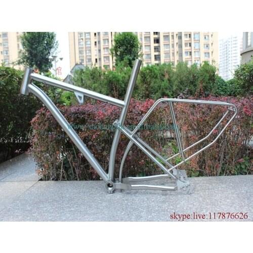 Titanium full suspension bicycle frame with taper head tube special dropouts CNC plate rear rack