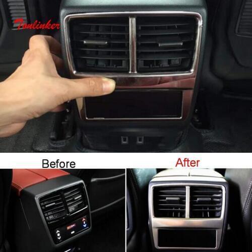 Tonlinker Interior Armrest Air Outlet Cover sticker for Peugeot 508L 2019 Car Styling 1 PCS Stainless steel Cover sticker