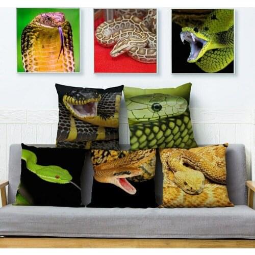 Outdoor Cobra Snake Viper Print Cushion Cover Pillow Covers Throw Pillows Cases