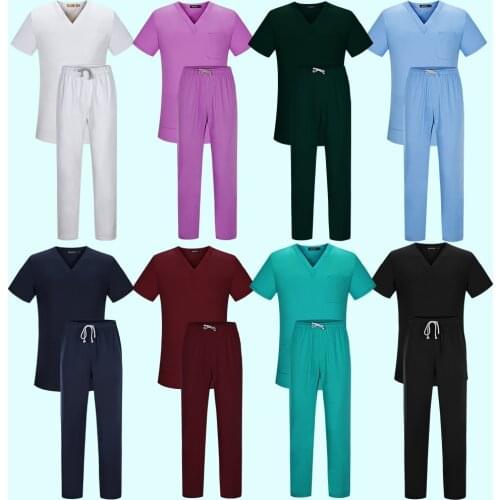 High Quality Spa Uniforms Unisex V-Neck Work clothes Pet grooming institutions Scrubs set Beauty Salon clothes Scrubs Tops Pants
