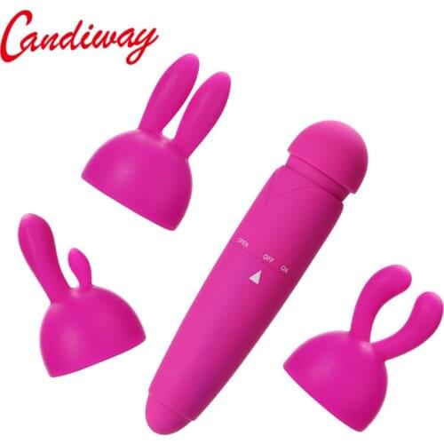 Magic bunny exchange head Massage Wand masturbator Fairy Mini AV Vibrator clitoris stimulator Sex Toys For Women