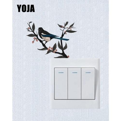 YOJA Creative Branches Of The Birds Decor Wall Switch Sticker Living Room Bedroom Decals Personalized 10SS0427