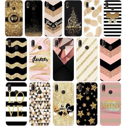 37AA gold pink black Glitter Wave point dot Silicone TPU Protective Cover Phone Case On For Huawei P20 30 Pro Lite Case Soft
