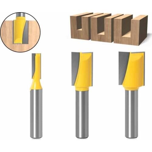 1PC 8mm Shank Clear Carving Woodworking Router Bit Wood Cutter Cutting Slotted Straight Trimming Milling Cutter Tool
