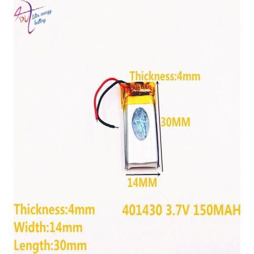 10 PCS 3.7V lithium battery 041430 401430 150MAH MP3 MP4 MP5 small toys Bluetooth Battery