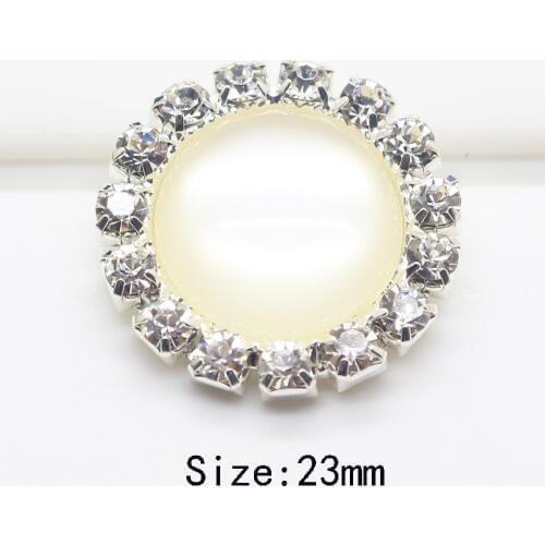 NEW 10Pc 23MM Transparent Cat Eye Button Silver big Rhinestone button metal 2017 DIY Wedding Decorat Sewing clothing