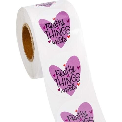 100-500pcs "Pretty Things Inside " Stickers Sealing Labels Small Shop Handmade Decor Gift Box Seal Sticker Birthday party favors