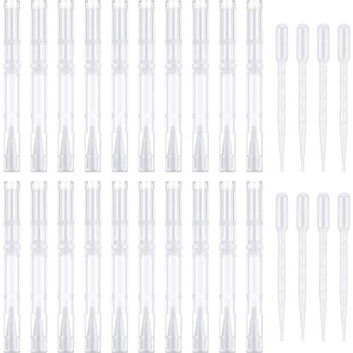 20Pcs 3 ml Transparent Twist Pens Cosmetic Container Nail Oil Pen Empty Nail Oil Pen with Brush Tip Cosmetic Lip Gloss Container