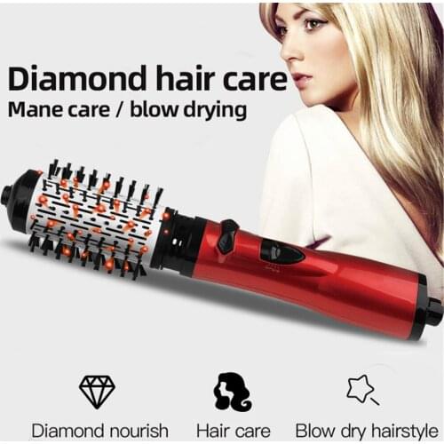 3 In 1 Electric Hair Dryer Comb Hot Air Brush Hair Curler Iron Hair Straightener Auto Rotation Volumizer Hair Brush Curling Wand