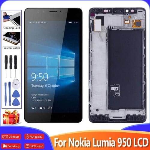 5.2" Original For Microsoft Nokia Lumia 950 LCD Display Touch Screen Digitizer Assembly Replacement LCD RM-1118 RM-1104 RM-1106