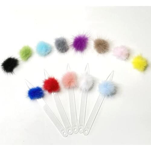 5 PAIRS of magnetic Pompoms for Nails Art Design - Mini Pom Poms - Mink Fur Ball 2.7X27.cm 5pc Magnetic Nail Pom-Poms