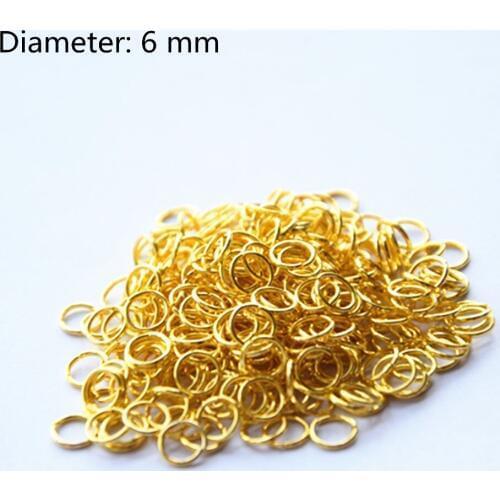 6MM 500PCS Opening Jump Rings Beading Handemade Jewelry Making 18KG Yellow Gold Filled Components Gold Jump Rings