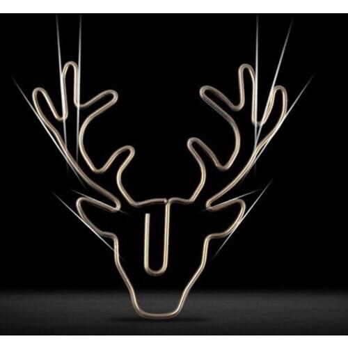 8pcs/ Box Retro Deer Head Clip Metal Accessories File Classification Memo Clip Child Student Stationery School Office Stationery