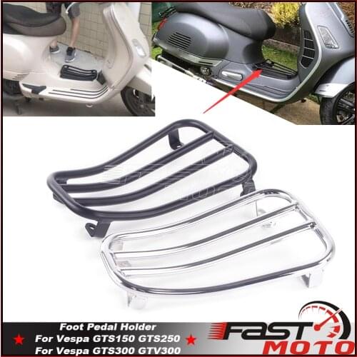 Accessories Motorcycles Black Steel Bracket Luggage Rack Foot Pedal Holder Vespa GTS150 GTS250 GTS300 GTV300 2017 2018 2019
