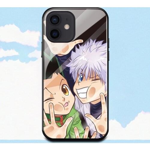 Hunter X Hunter Killua Zoldyck Anime Case For iPhone6 6s 7 8 Plus X XS XR SE2 11 12mini 12Promax GON FREECSS Tempered Glass Case