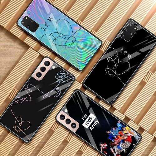Phone case For Samsung S21 S20 Ultra Plus FE S10e Lite S10 S9 S8 plus Glass Bumper Soft Fundas Rap RM JIMIN JIN SUGA J HOPE