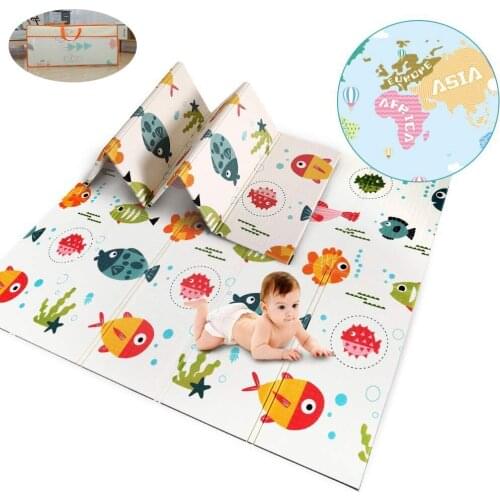Childrens Play Carpet Folding Crawling Pad Baby Games Activity Rug 1cm Thick Educational Toys Baby Room Decoration Mats