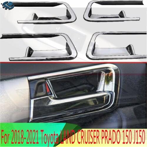 For 2018 2019 Toyota LAND CRUISER PRADO 150 J150 Interior Door handle bowl Cover Inner Panel Trim ABS Chrome Car-Styling