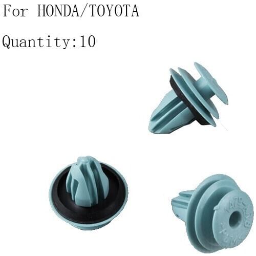 For HONDA / For TOYOTA Interior Door Card Moulding And Trim Panel Retainer Plastic Clips x10 (Color Grey)