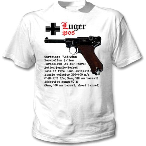 New Summer Style Luger P08 Germany Wwii World War Ii T-shirt New Men Cotton Short Sleeve T Shirt Hip Hop Tees Shirt