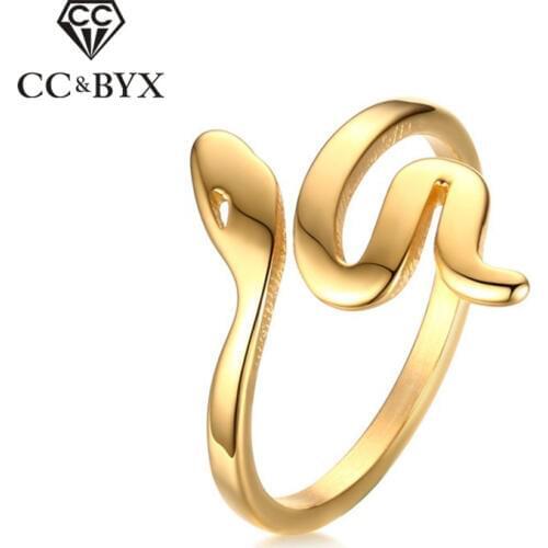 CC Rings For Women And Men 2mm Stainless Steel Open Ring Small Snake Shape Ladies Jewelry Temperament Accessory Size 6-8 CC1318