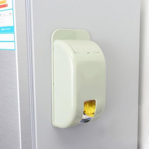 NC Garbage Bags Storage Box Wall-mounted Self-adhesive Kitchen Accessory for Plastic Bags Disposable Shoes Covers Storing Green