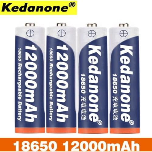 Kedanone 18650 Rechargeable Battery 3.7V18650 12000 MAhcapacity Lithium-ion Rechargeable Battery for Flashlight Torch Battery