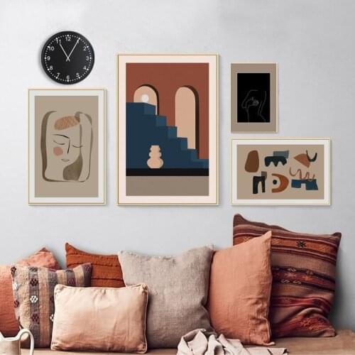 Morandi Abstract Women Body Cute Girl Art Architure Canvas Painting Nordic Poster For Livingroom Bedroom Home Decor Wall Picture