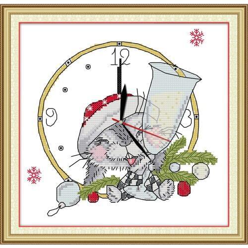 Christmas squirrel cross stitch kit aida 14ct 11ct count print canvas cross stitching kits needlework embroidery DIY handmade